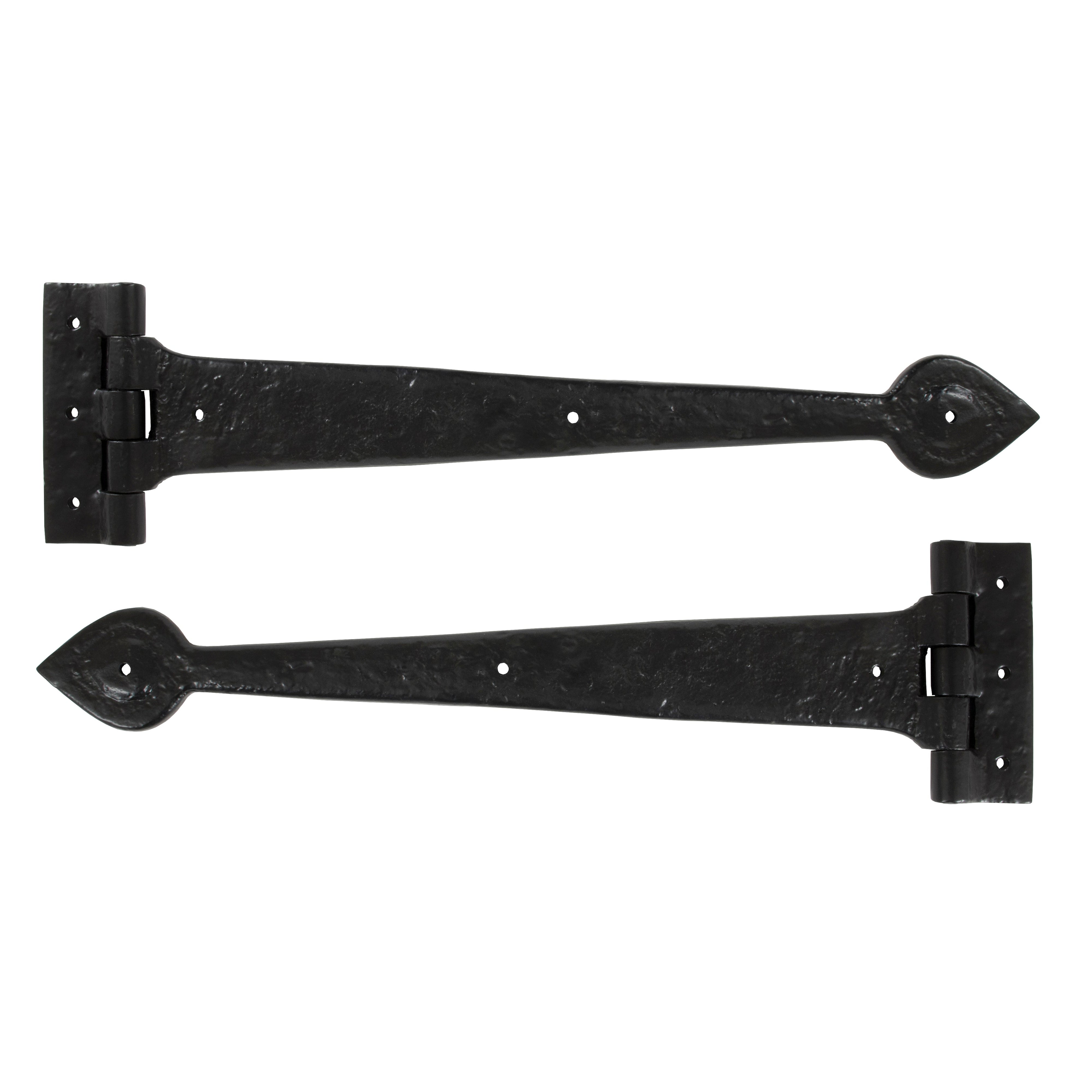 Black Textured 16" Cast T Hinge (pair) | From The Anvil-T Hinges-Yester Home