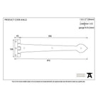 Black Textured 16" Cast T Hinge (pair) | From The Anvil-T Hinges-Yester Home