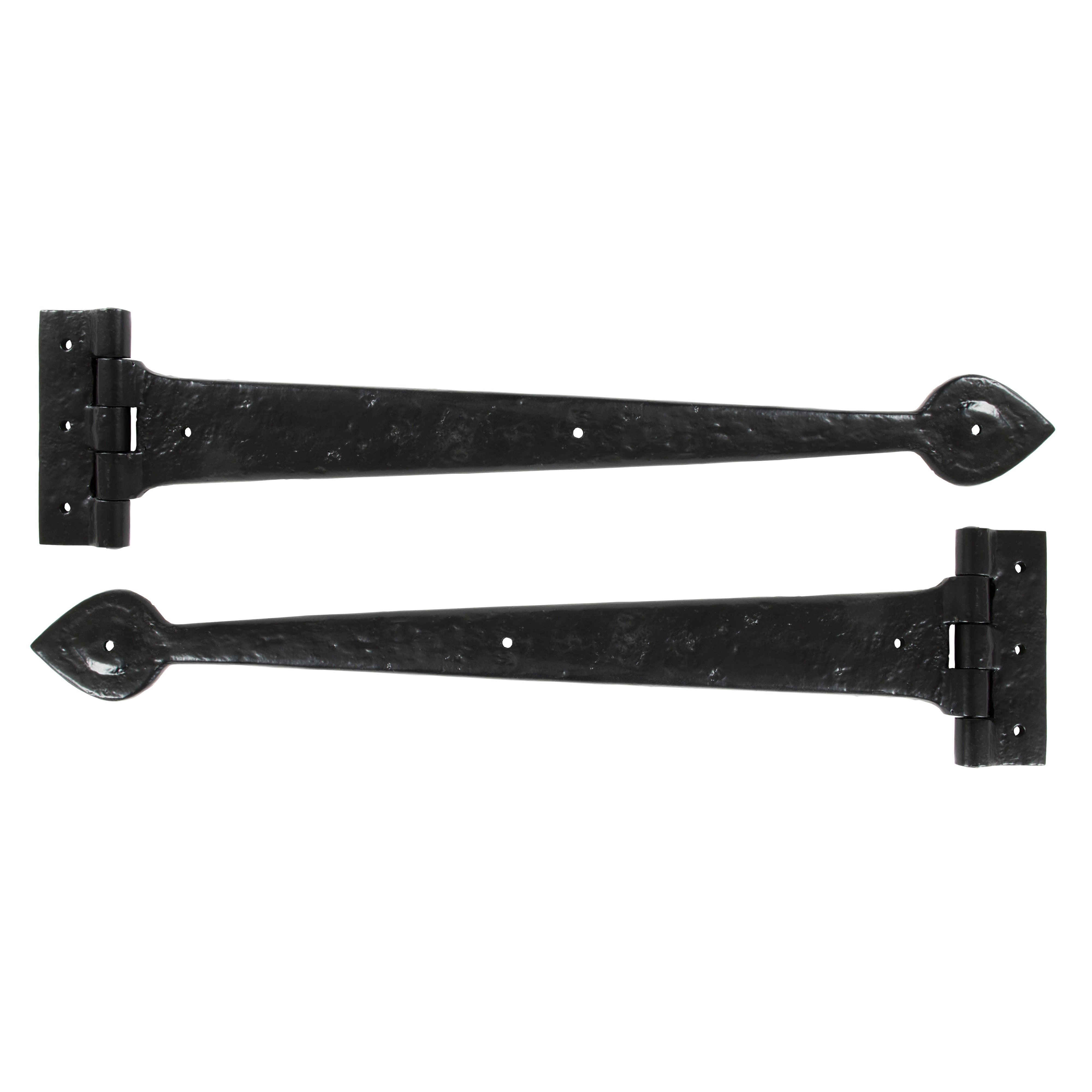 Black Textured 18" Cast T Hinge (pair) | From The Anvil-T Hinges-Yester Home