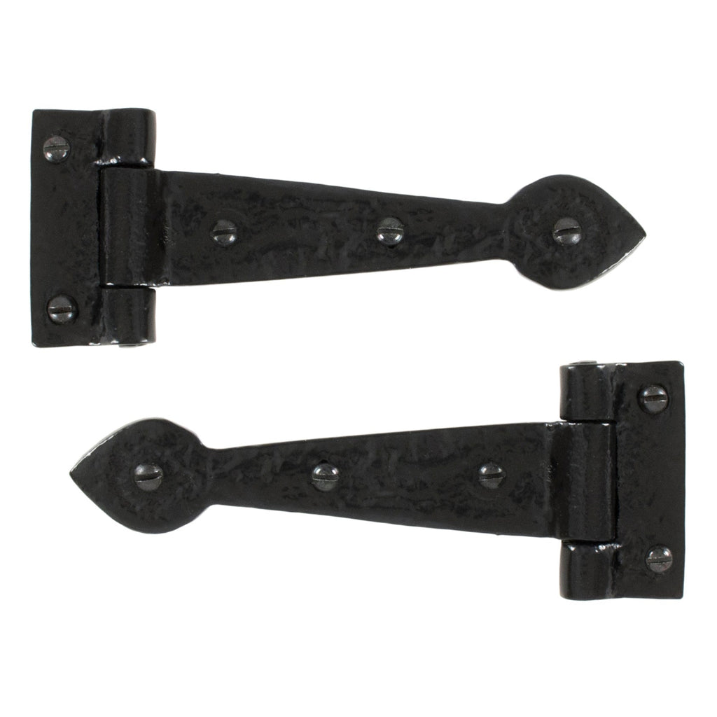Black Textured 6" Cast T Hinge (pair) | From The Anvil-T Hinges-Yester Home