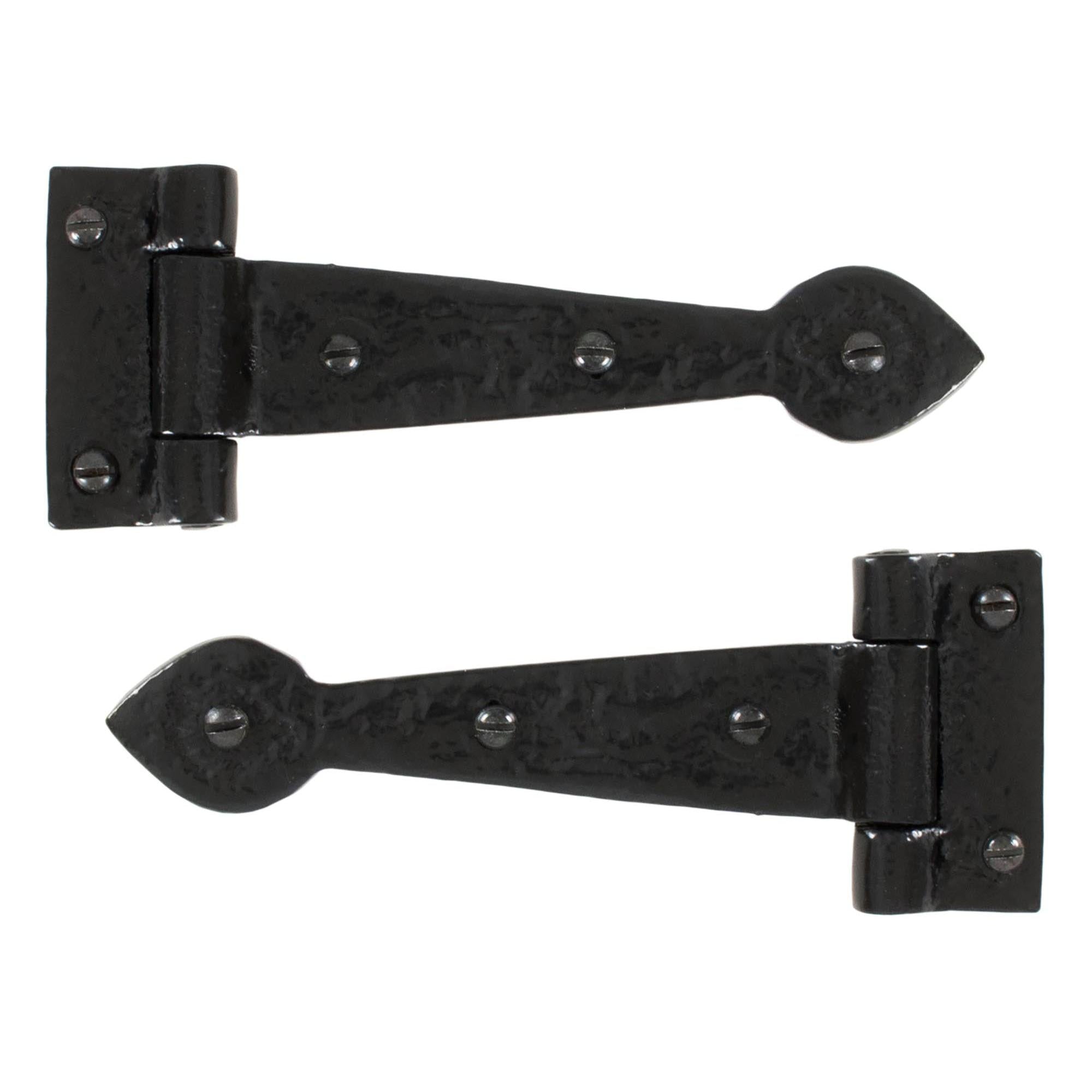 Black Textured 6" Cast T Hinge (pair) | From The Anvil - T Hinges - From The Anvil - Yester Home