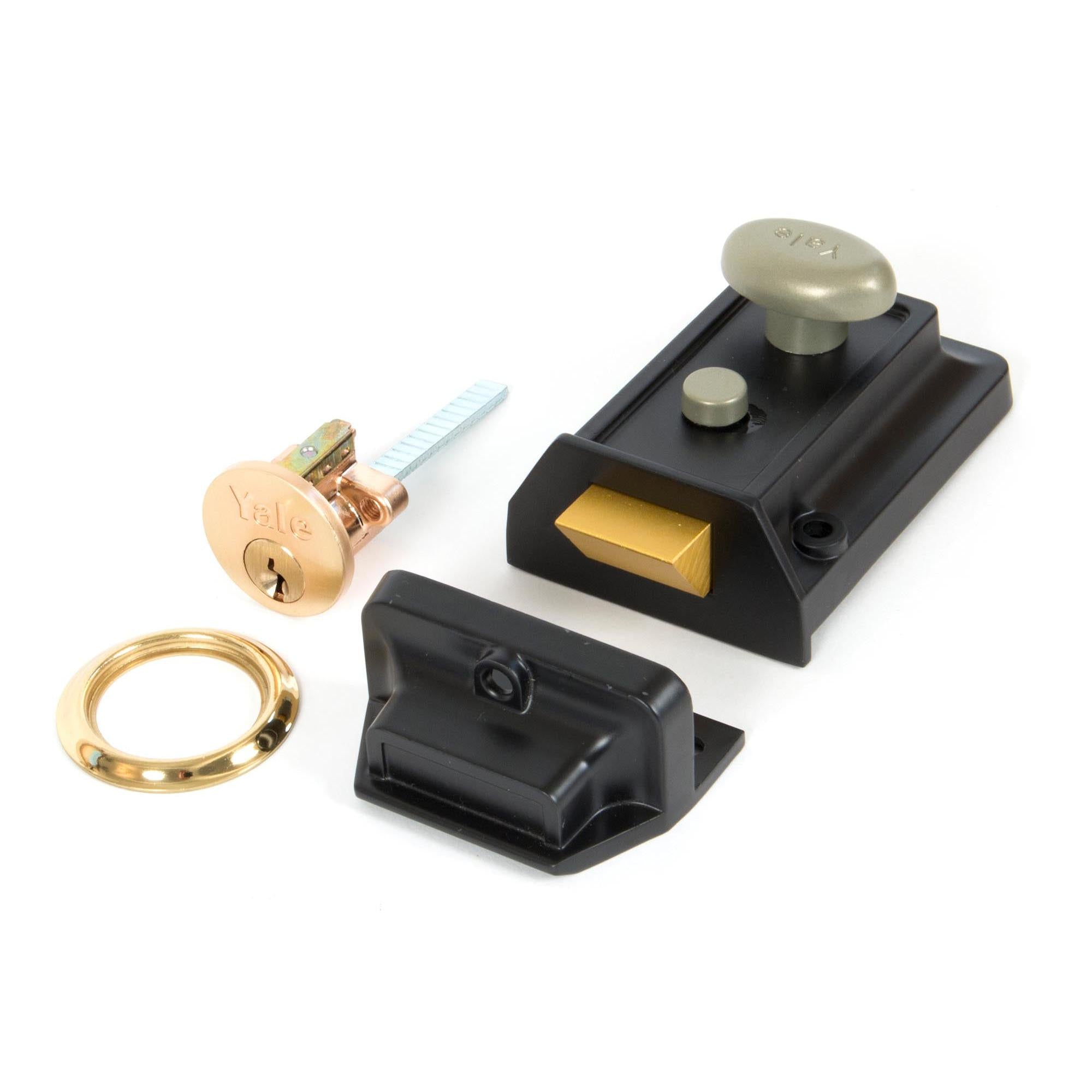 Black Traditional Case Night Latch | From The Anvil - Night Latches - From The Anvil - Yester Home