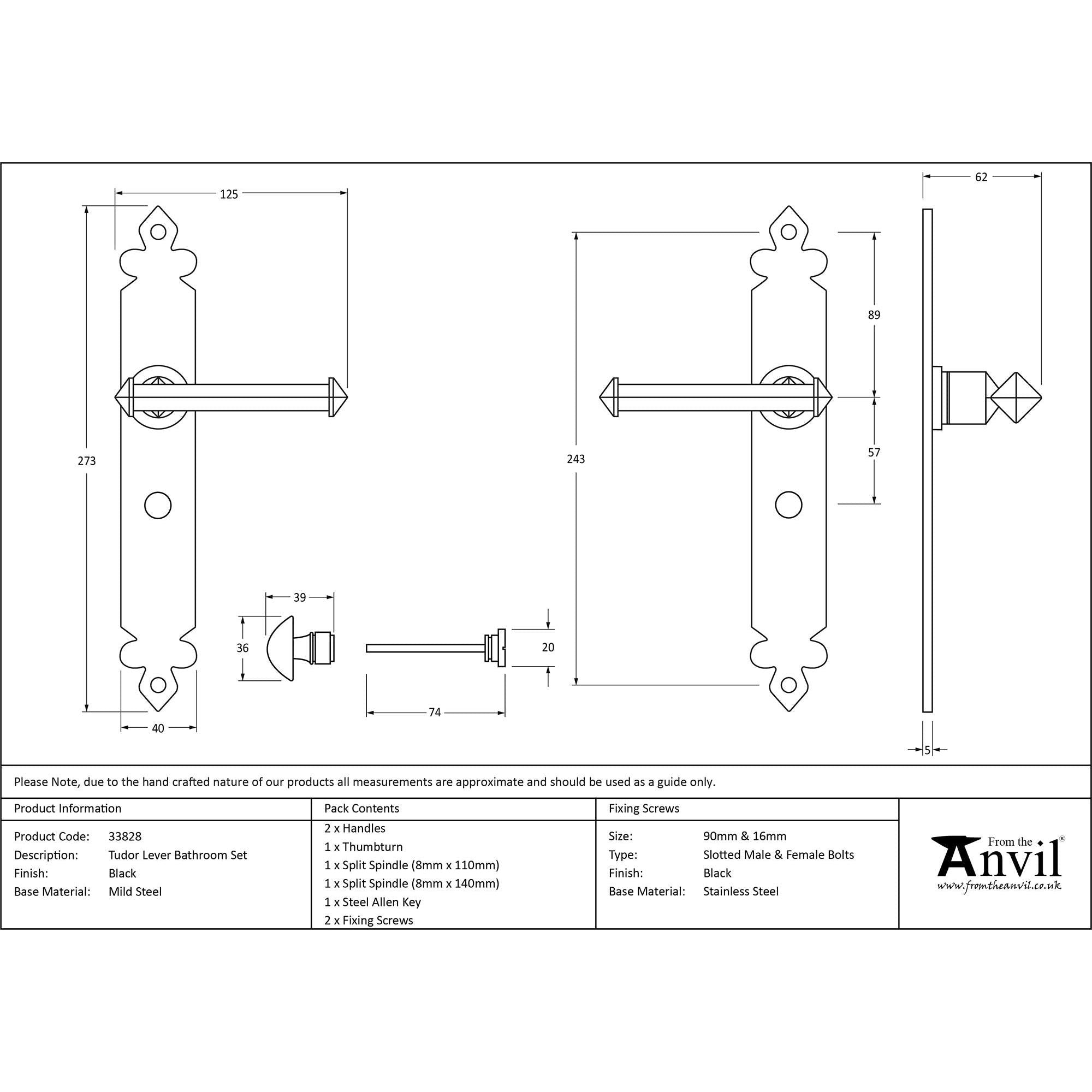Black Tudor Lever Bathroom Set | From The Anvil - Lever Bathroom - From The Anvil - Yester Home