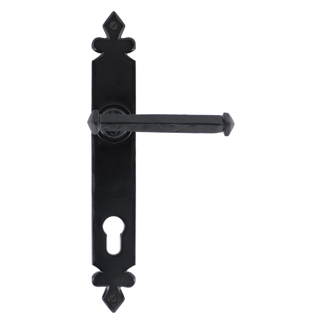 Black Tudor Lever Espag. Lock Set | From The Anvil