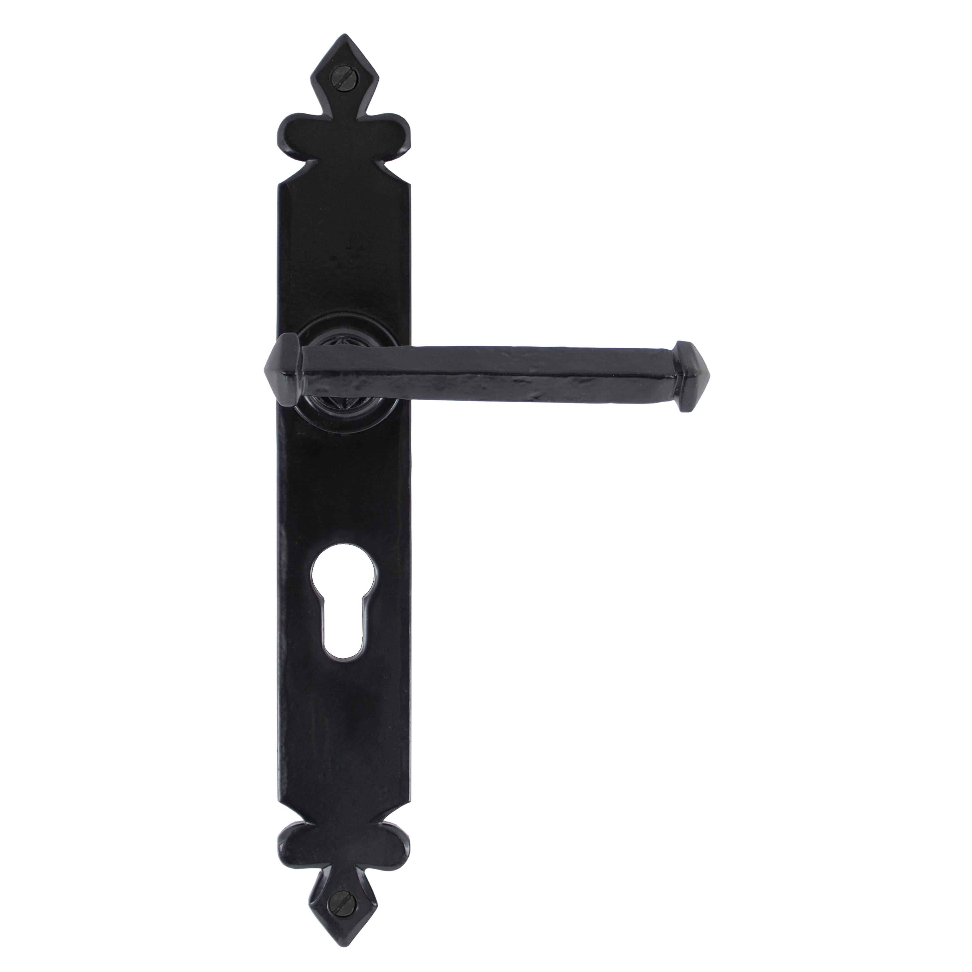 Black Tudor Lever Euro Lock Set | From The Anvil - Lever Euro - From The Anvil - Yester Home