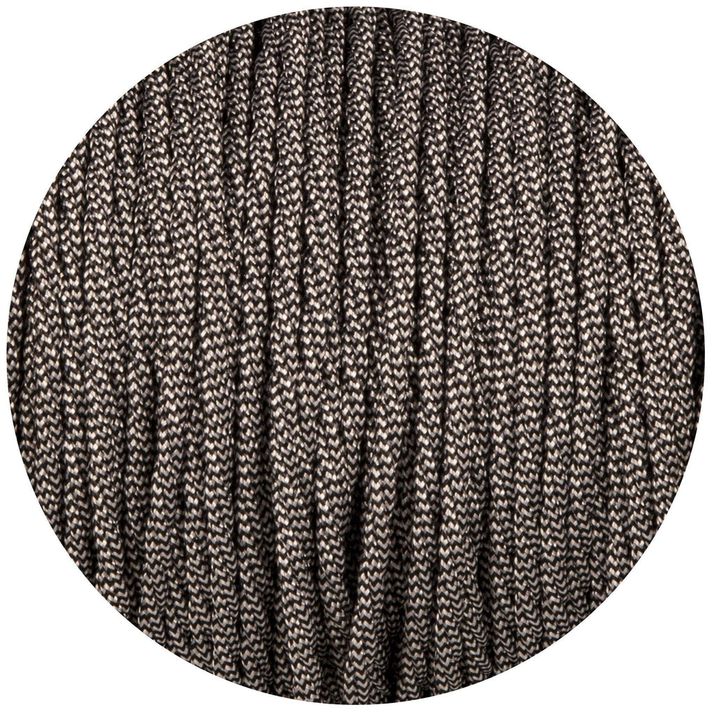 Black & White Twisted Fabric Braided Cable