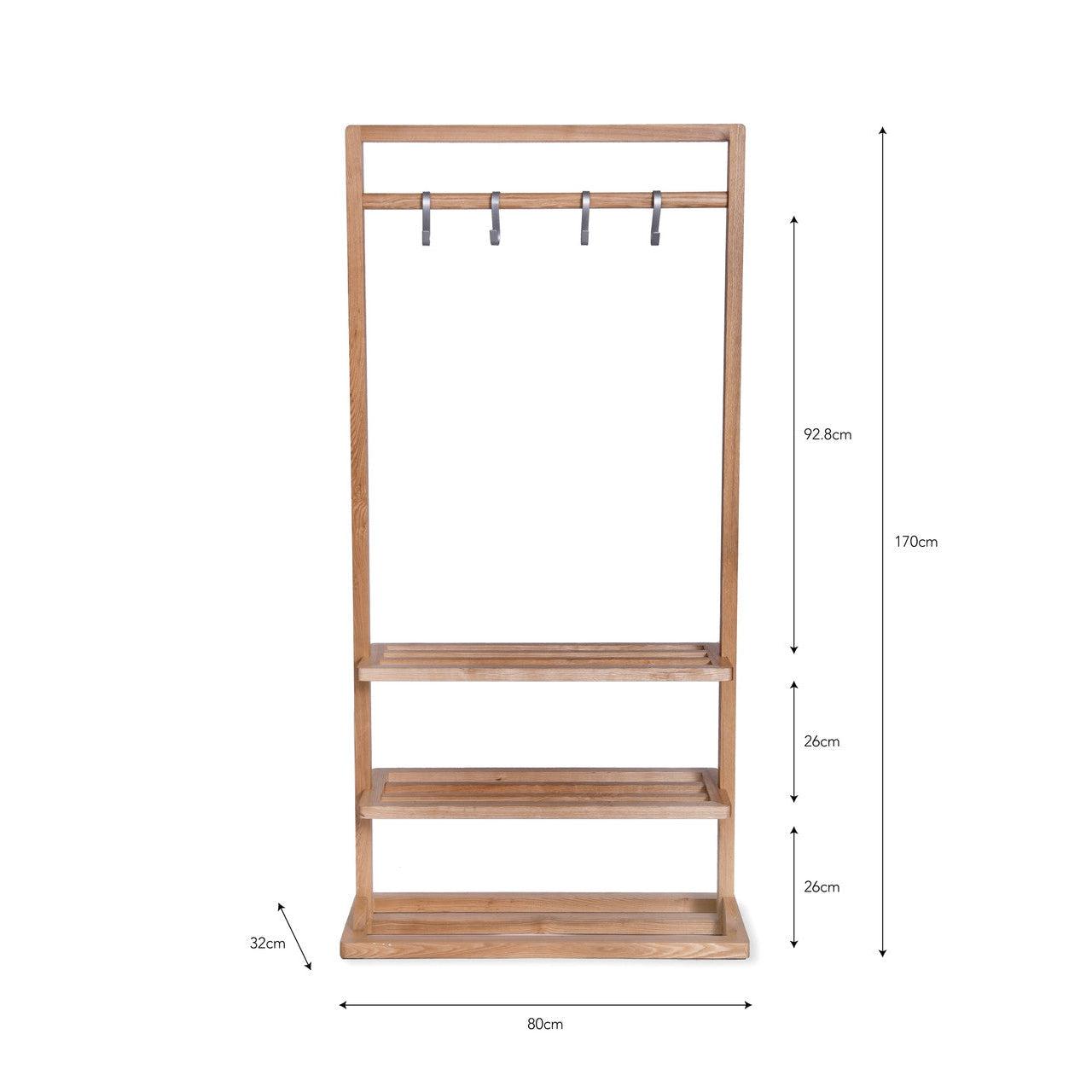 Boscombe Clothes Rail - Ash-Coat Stands & Hooks-Yester Home