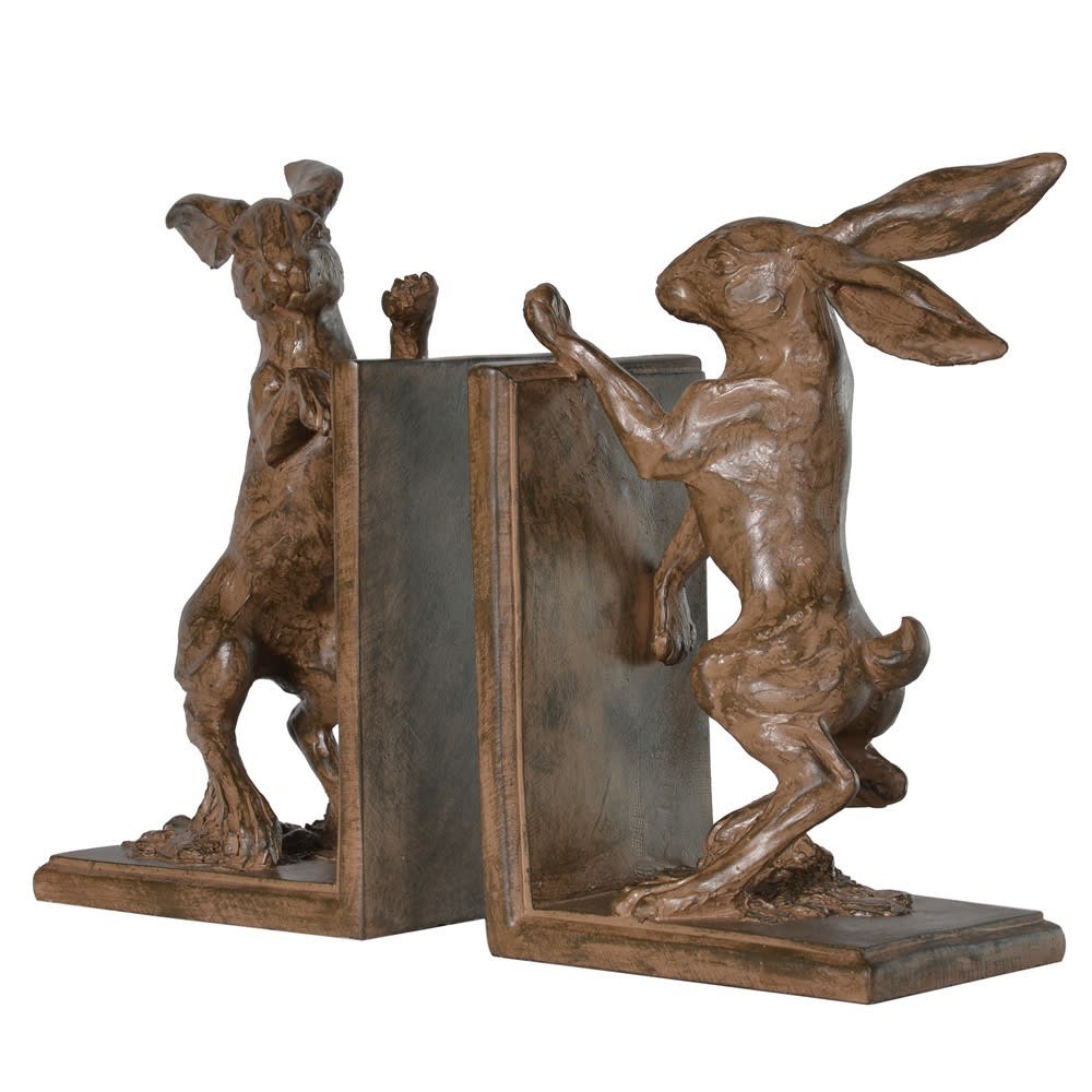Boxing Hare Bookends-Bookends-Yester Home