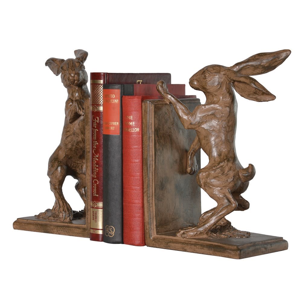 Boxing Hare Bookends-Bookends-Yester Home