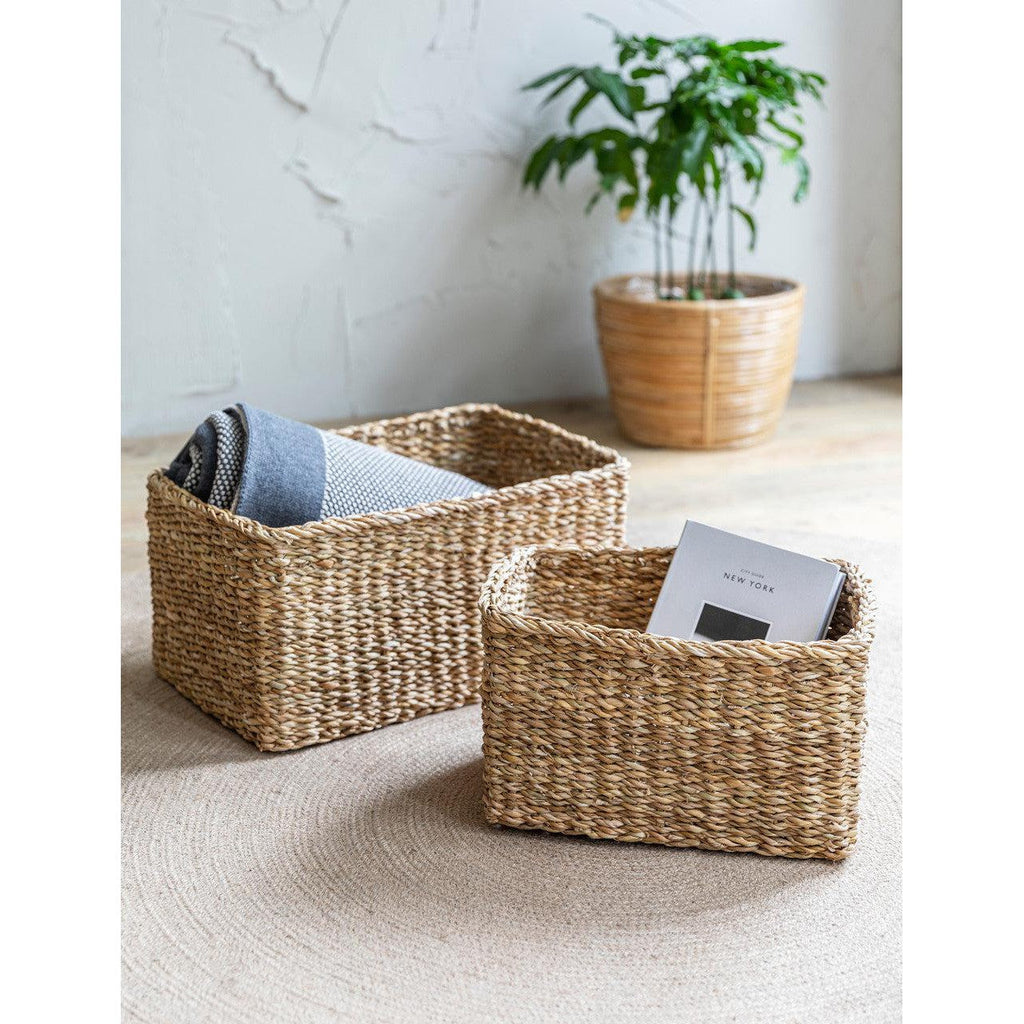 Brading Rectangular Baskets | Set of 2 | Natural PRE-ORDER Stock expected Mid July - Baskets - Garden Trading - Yester Home