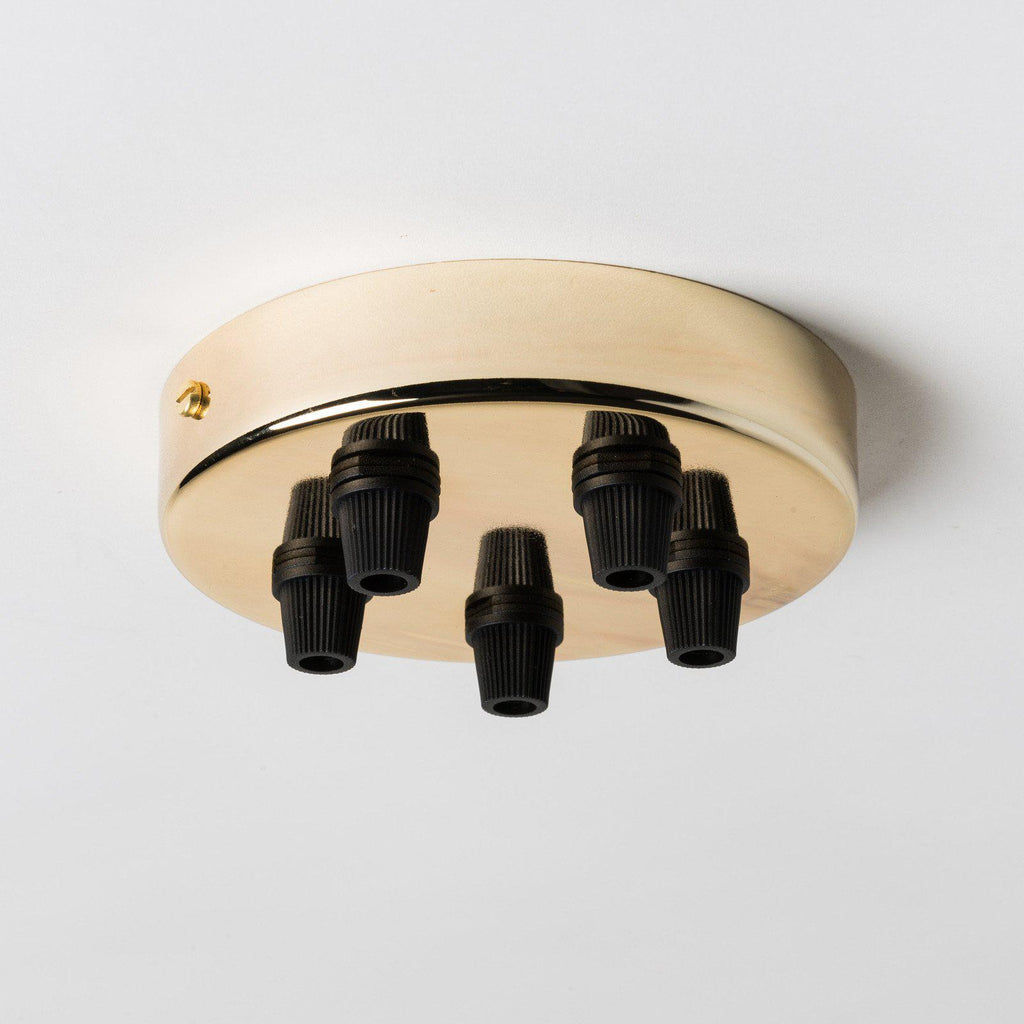 Brass 100mm Ceiling Rose - All Outlet Options