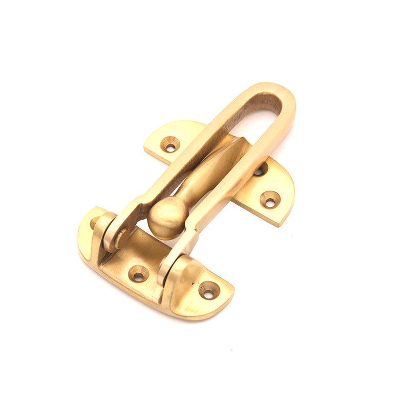 Brass Door Guard 105mm Satin Brass-Door Security-Yester Home