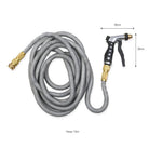 Brass & Grey Hose with Adjustable Spray Gun-Garden Hose Storage-Yester Home