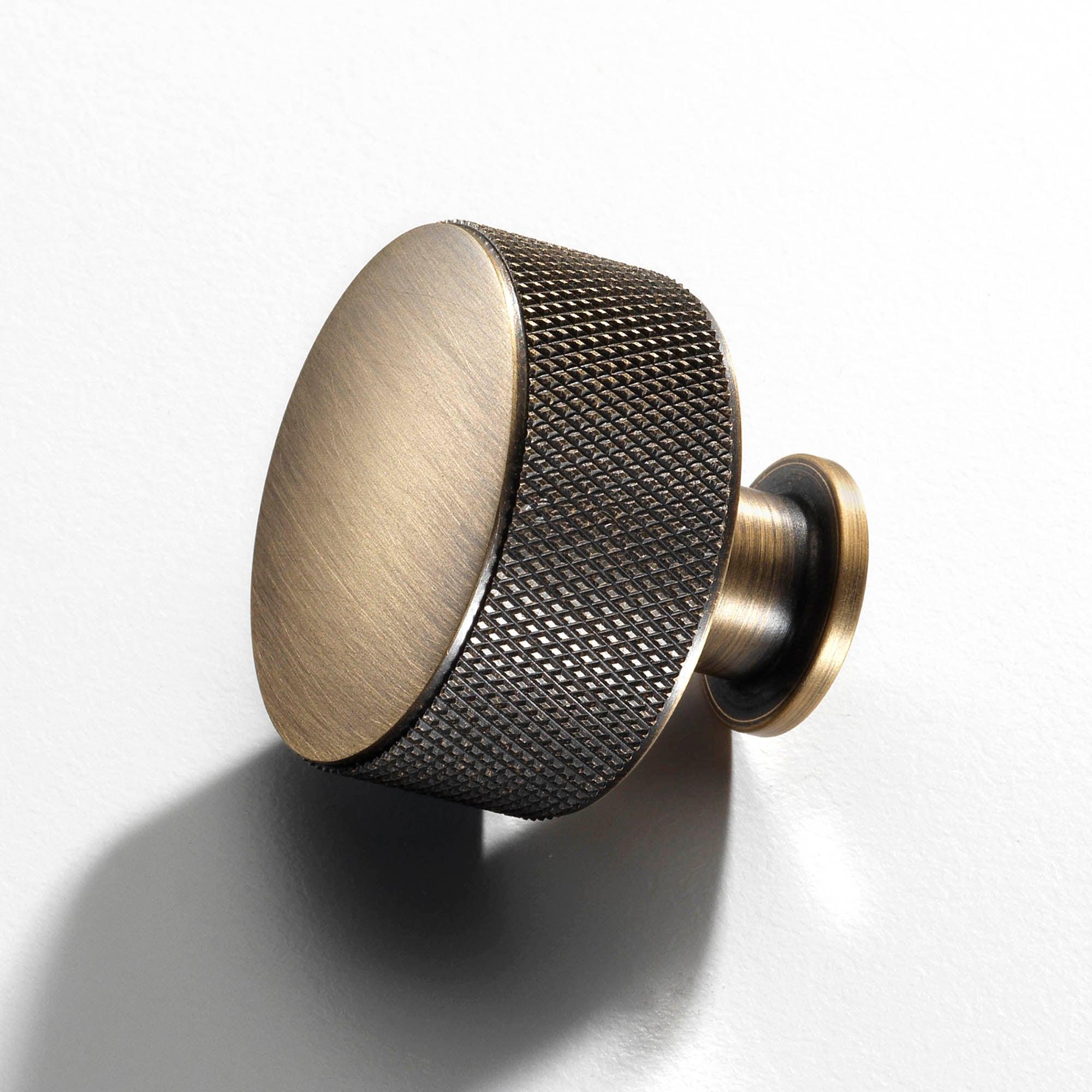 Brass Knurled Henley Cupboard Handles-Cabinet Handles-Yester Home