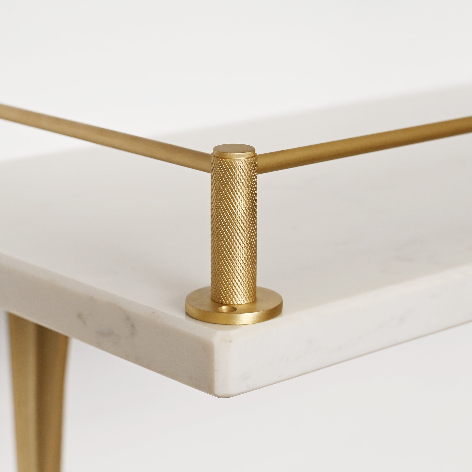 Knurled Gallery Shelf Rail | Brushed Satin Brass Lacquered - Gallery Rails - Yester Home - Yester Home