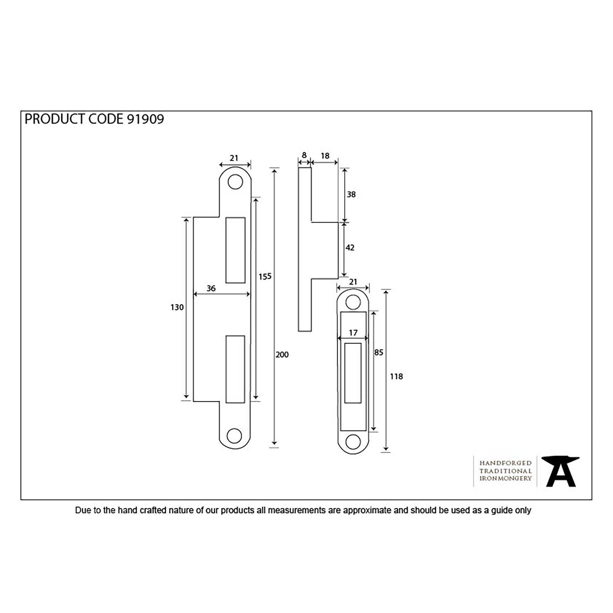 Bright Zinc Plated Espag Keep Set - 44mm Door | From The Anvil - Multi-Point Locks - From The Anvil - Yester Home
