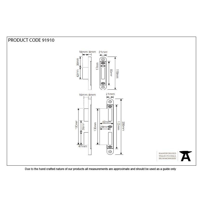 Bright Zinc Plated Espag Keep Set - 57mm Door | From The Anvil-Multi-Point Locks-Yester Home