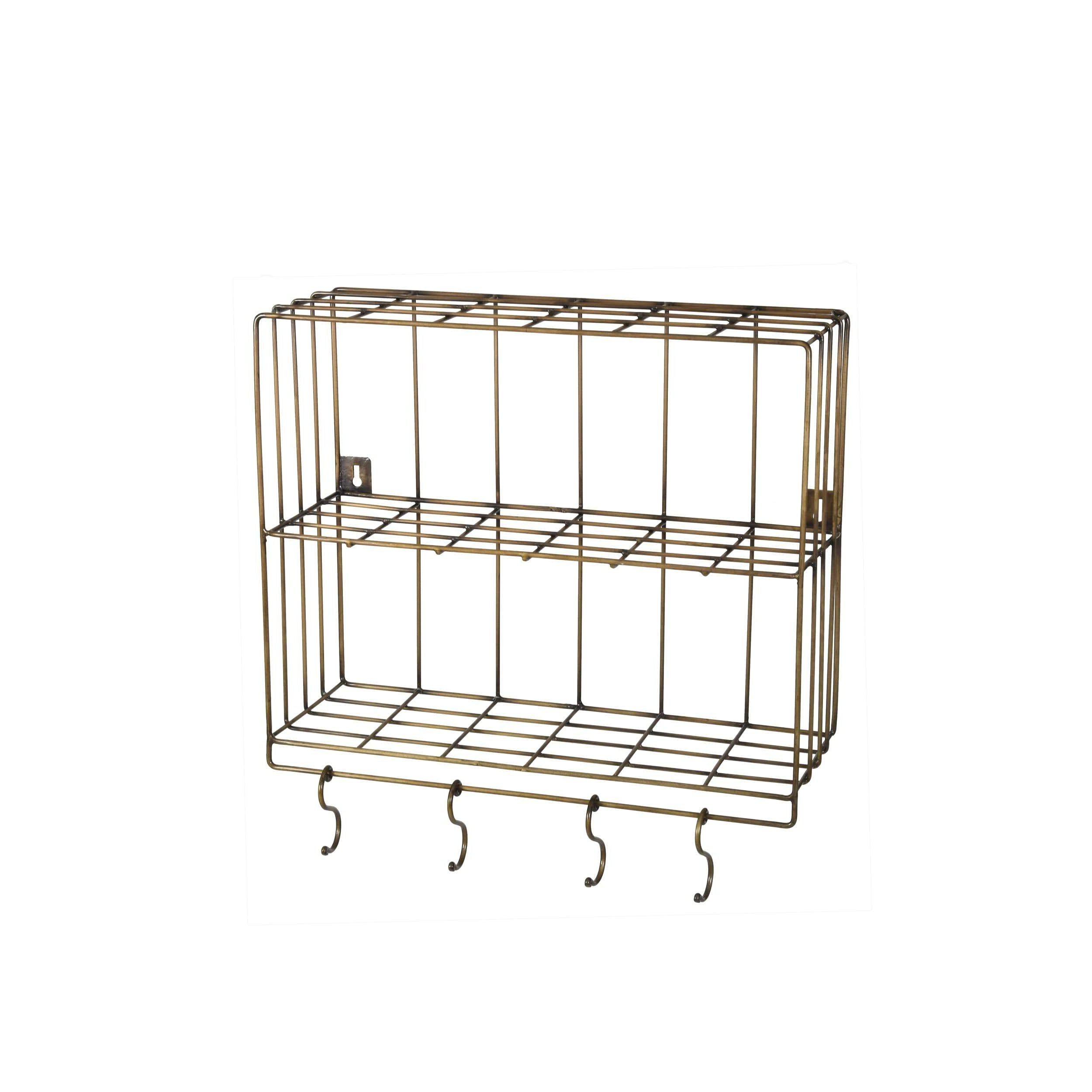 Brompton Wall Rack with Hooks-Racks & Shelves-Yester Home