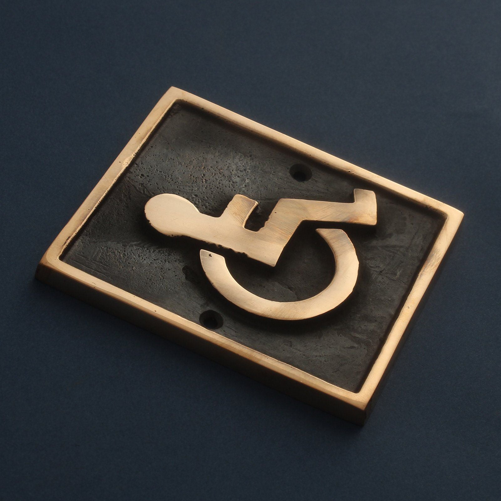 Bronze Disabled Sign Rectangular-Toilet Sign-Yester Home