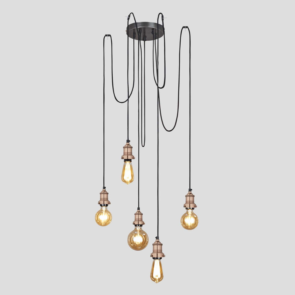 Brooklyn 5 Wire Pendant - Copper-Ceiling Lights-Yester Home