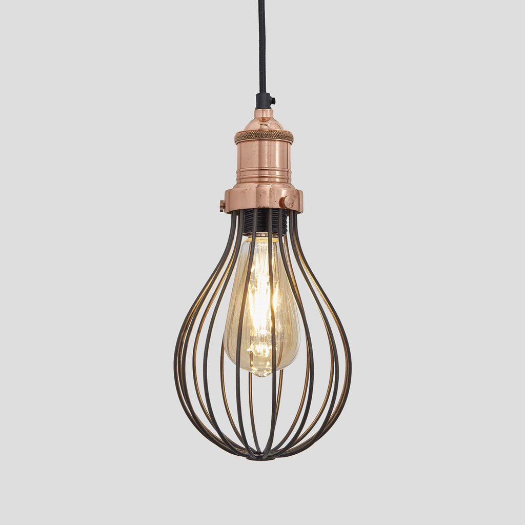 Brooklyn Balloon Cage Pendant - 6 Inch - Pewter-Ceiling Lights-Yester Home