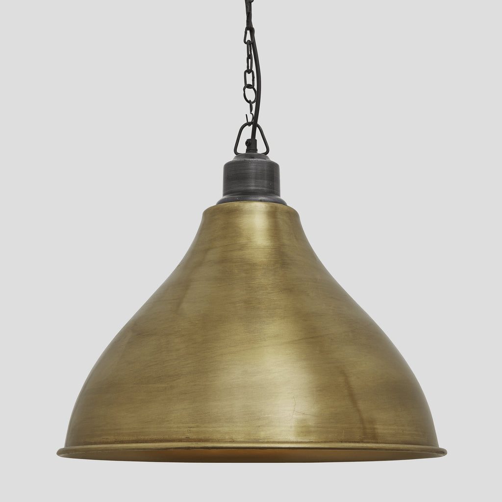 Brooklyn Cone Pendant - 12 Inch - Brass-Ceiling Lights-Yester Home