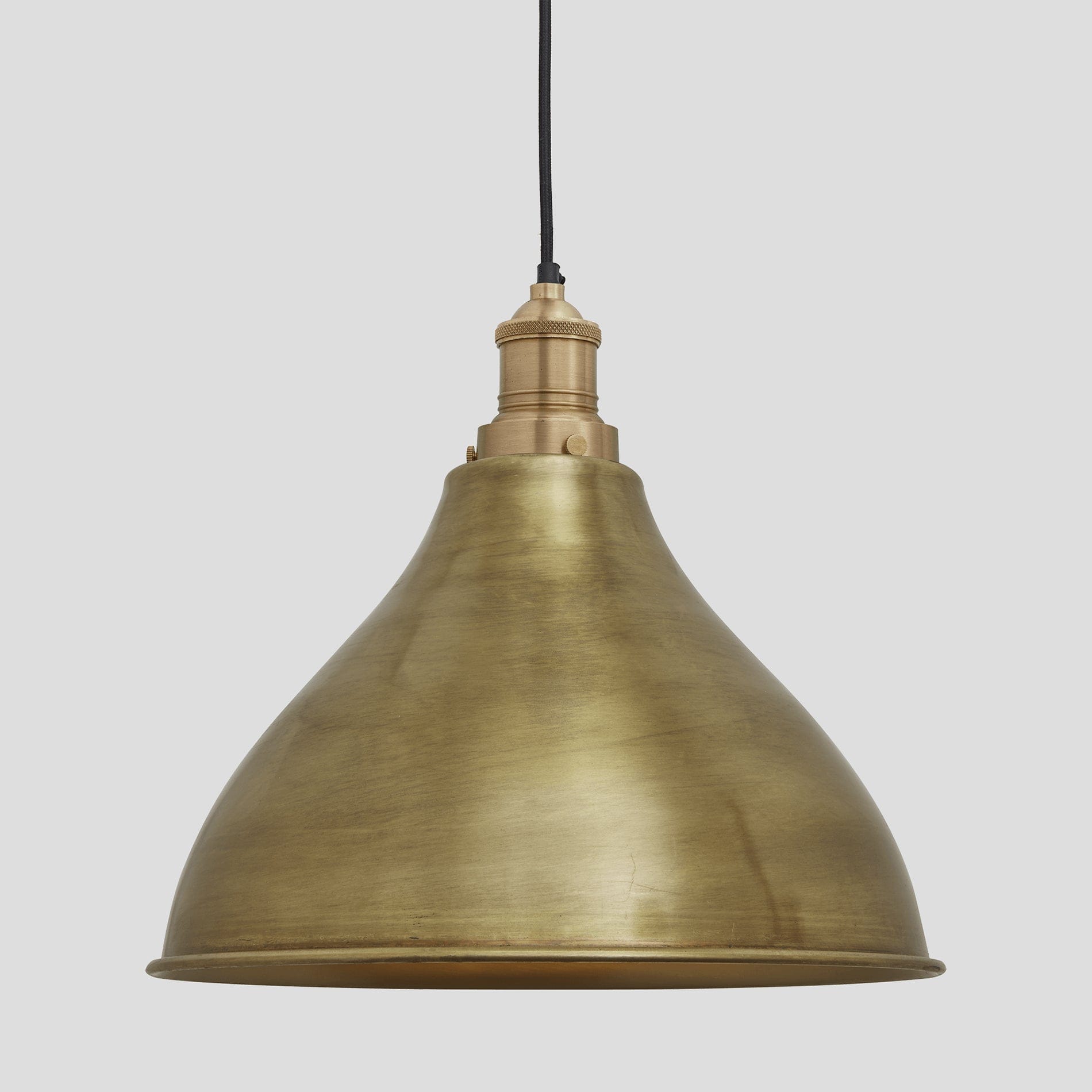 Brooklyn Cone Pendant - 12 Inch - Brass-Ceiling Lights-Yester Home