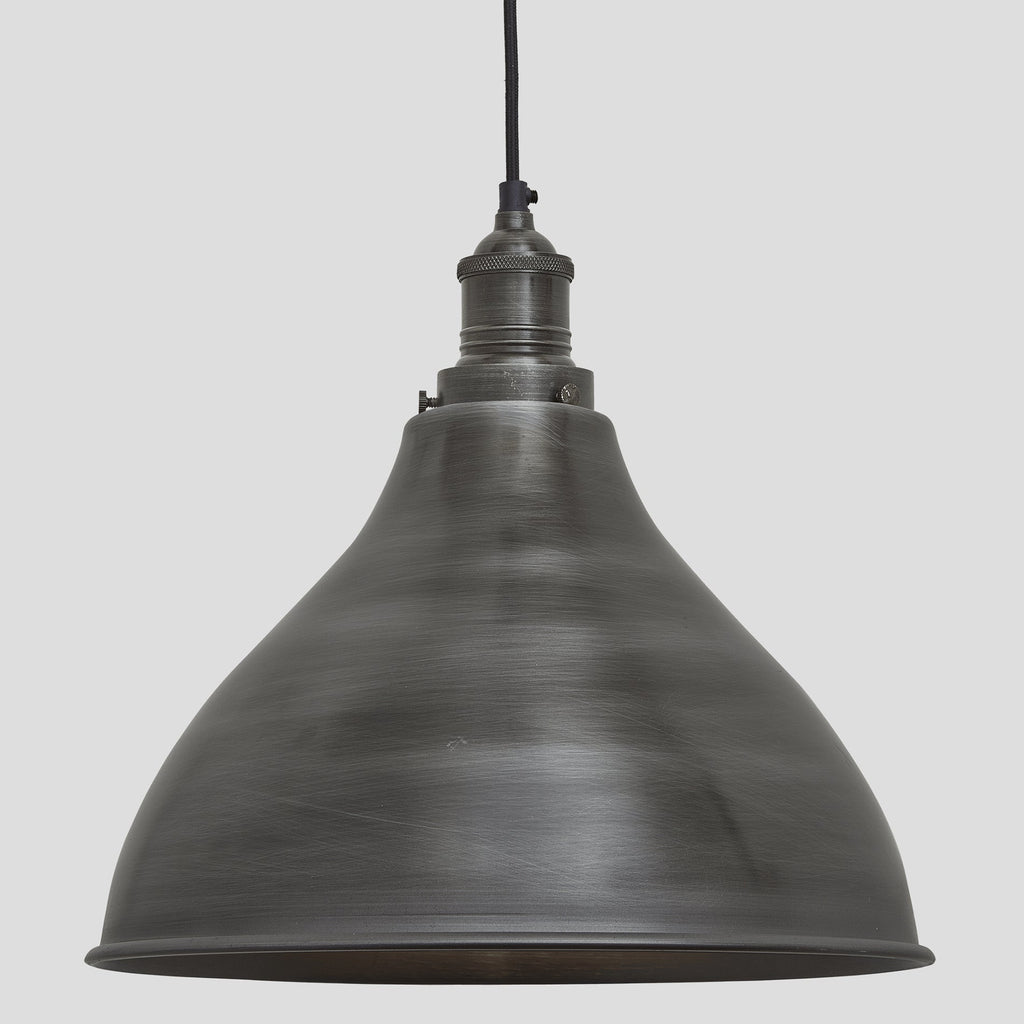 Brooklyn Cone Pendant - 12 Inch - Pewter-Ceiling Lights-Yester Home