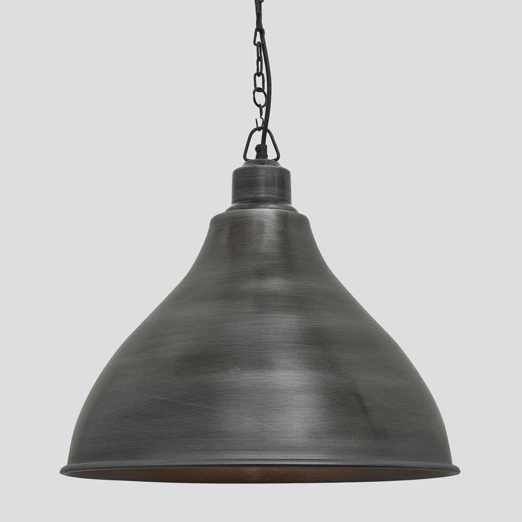 Brooklyn Cone Pendant - 12 Inch - Pewter-Ceiling Lights-Yester Home