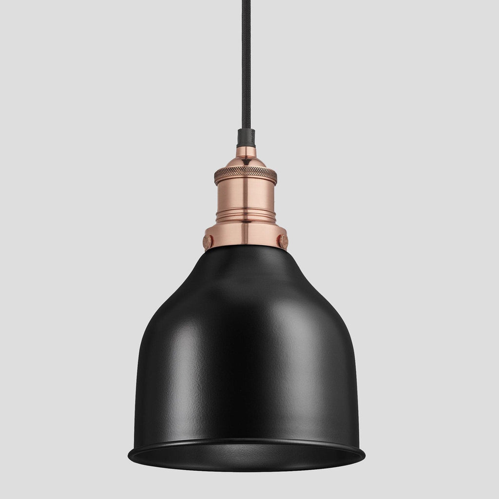 Brooklyn Cone Pendant - 7 Inch - Black-Ceiling Lights-Yester Home