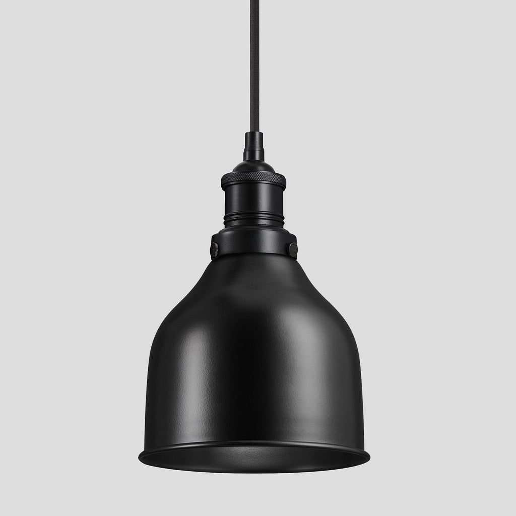 Brooklyn Cone Pendant - 7 Inch - Black-Ceiling Lights-Yester Home