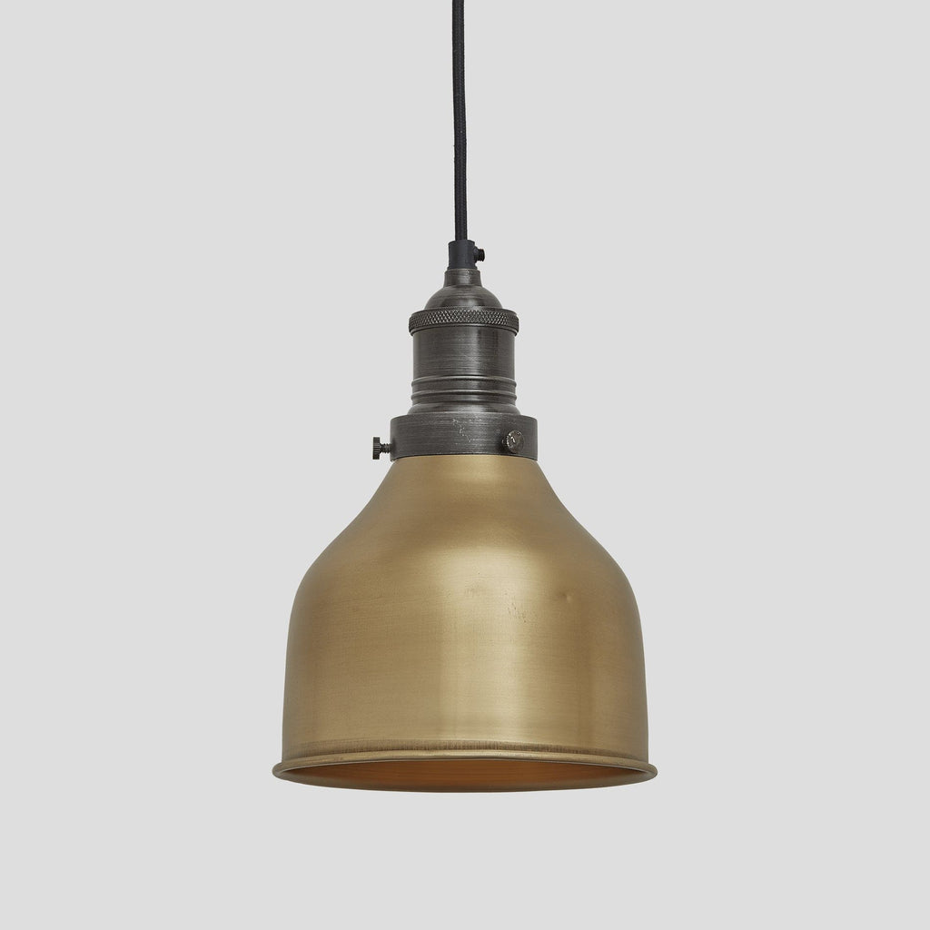 Brooklyn Cone Pendant - 7 Inch - Brass-Ceiling Lights-Yester Home