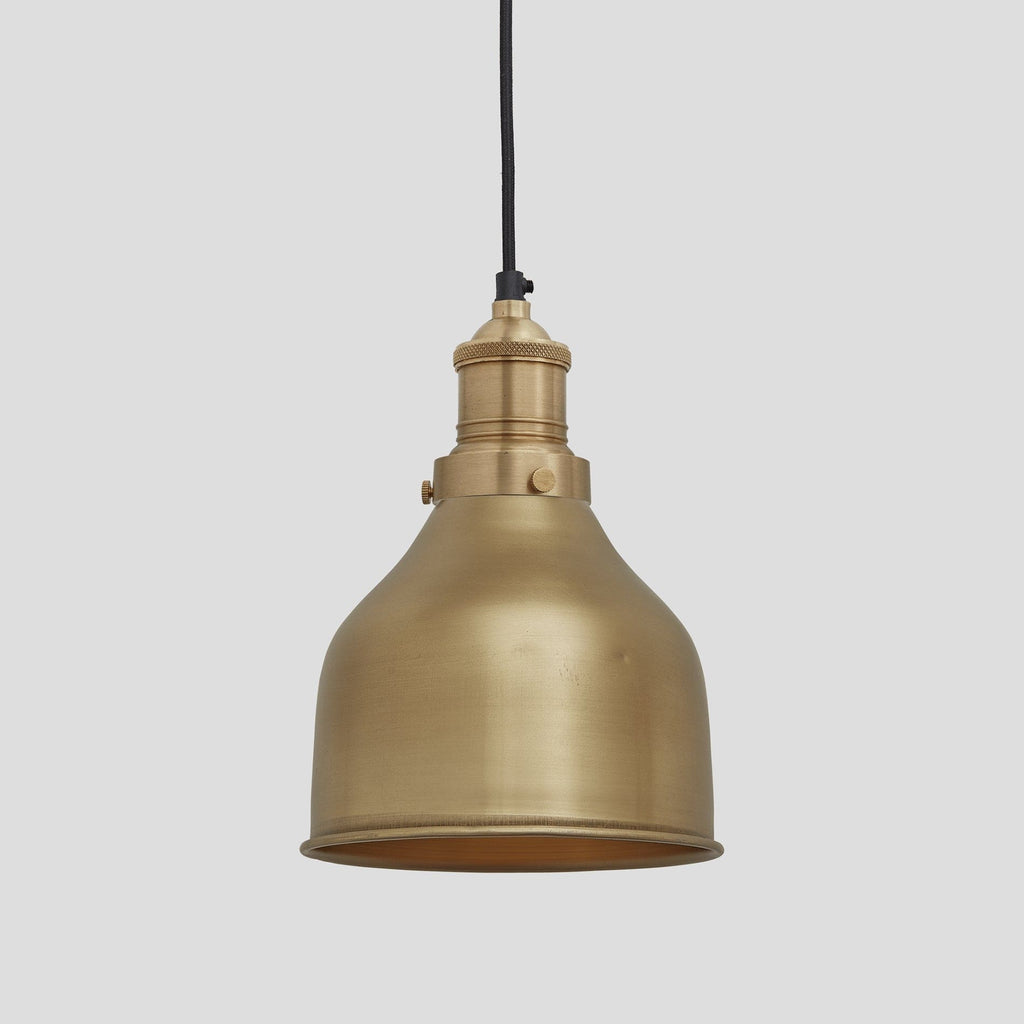 Brooklyn Cone Pendant - 7 Inch - Brass-Ceiling Lights-Yester Home