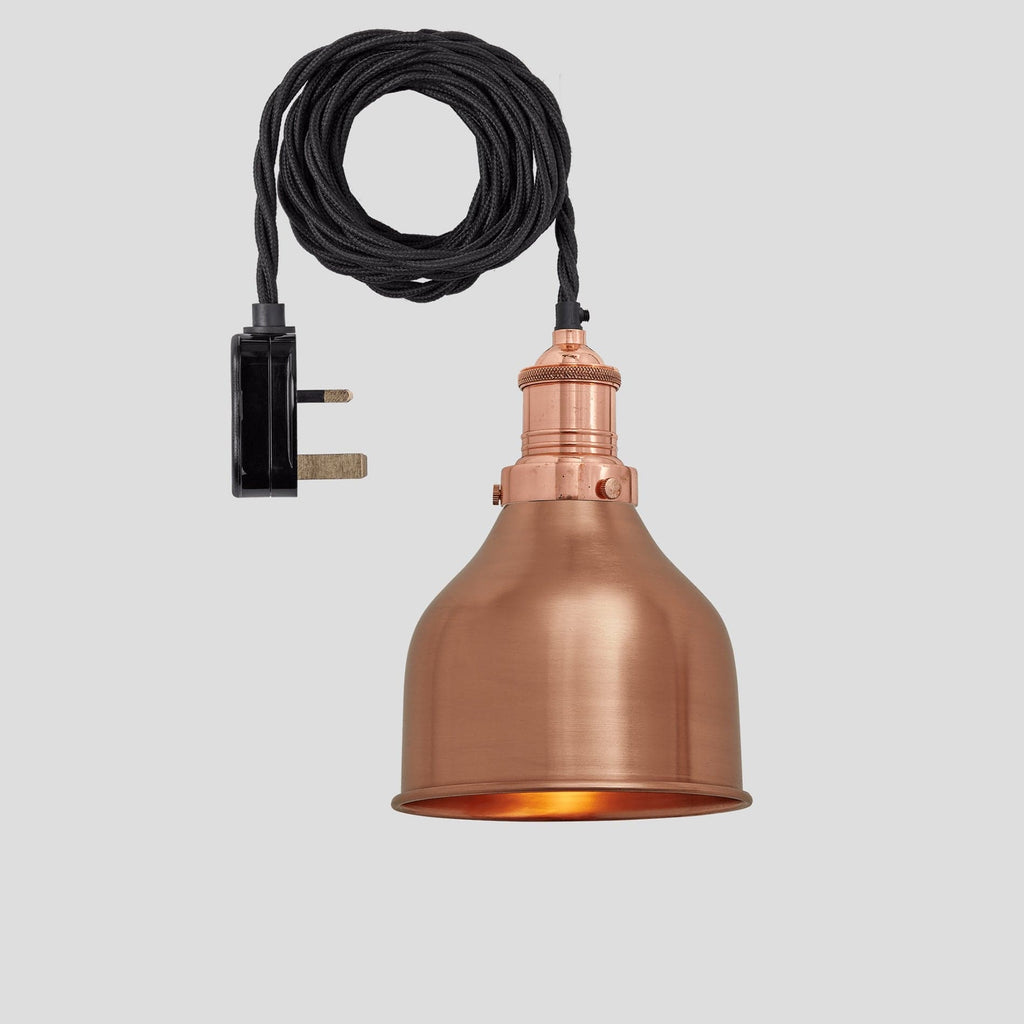 Brooklyn Cone Pendant - 7 Inch - Copper - With Plug-Ceiling Lights-Yester Home