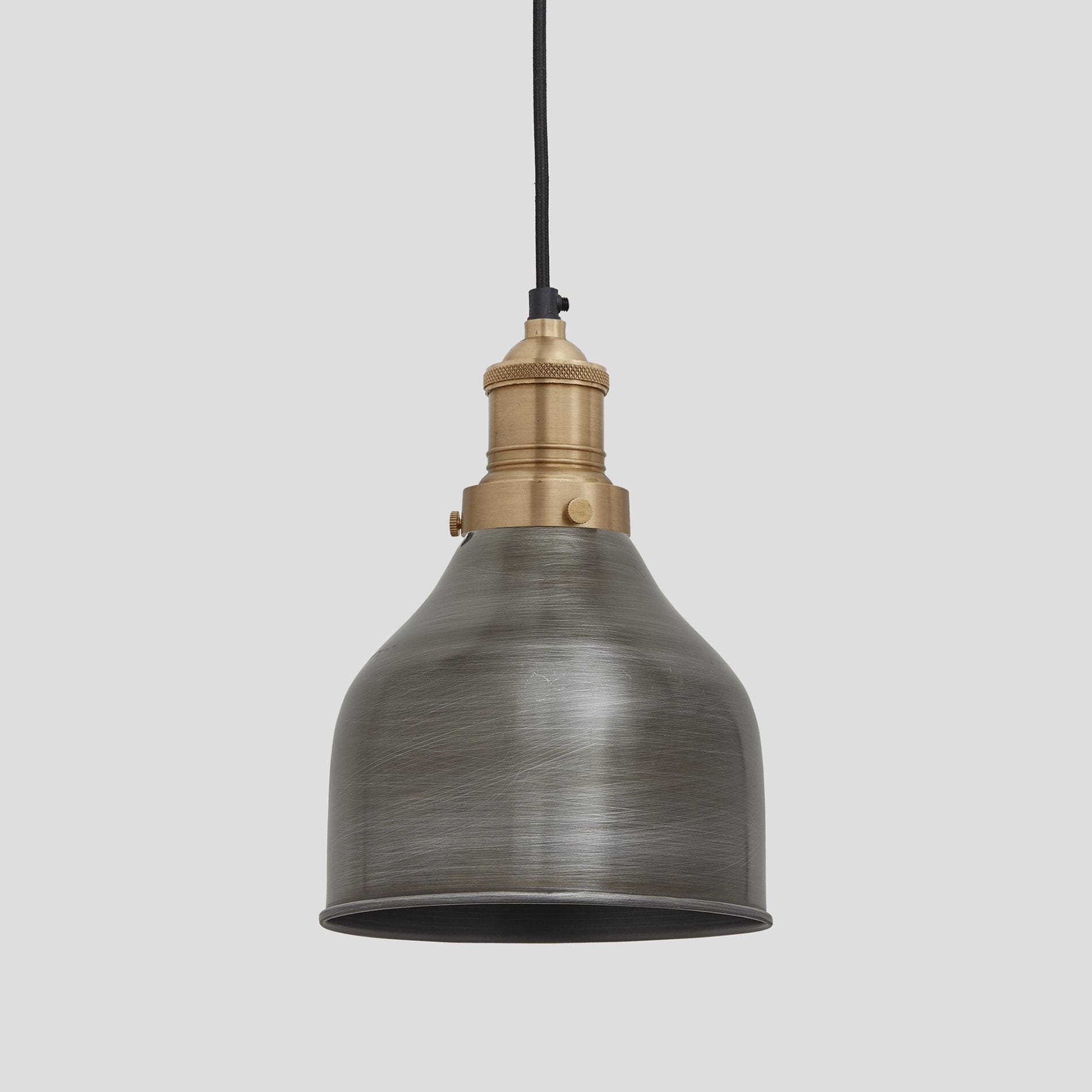 Brooklyn Cone Pendant - 7 Inch - Pewter-Ceiling Lights-Yester Home