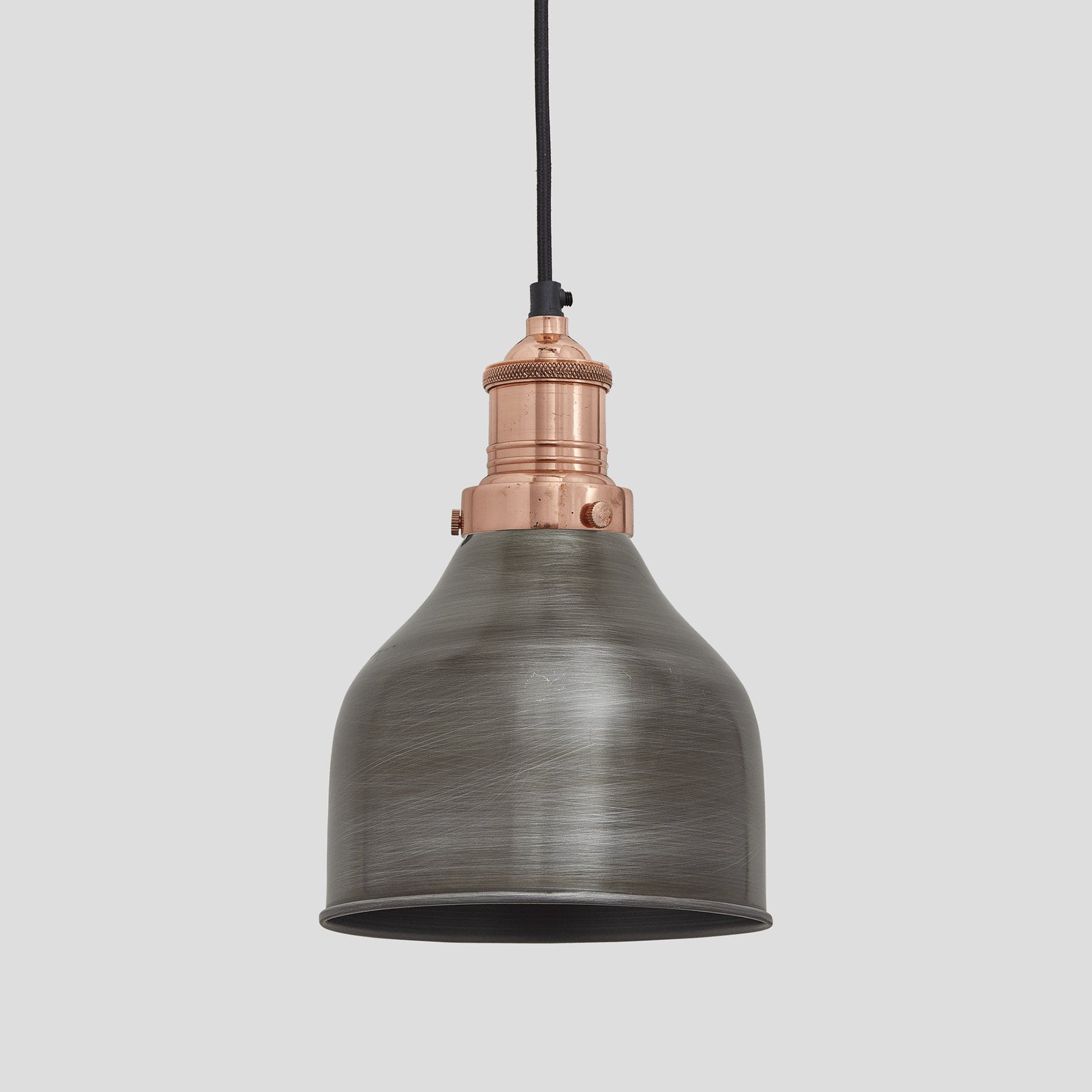 Brooklyn Cone Pendant - 7 Inch - Pewter-Ceiling Lights-Yester Home
