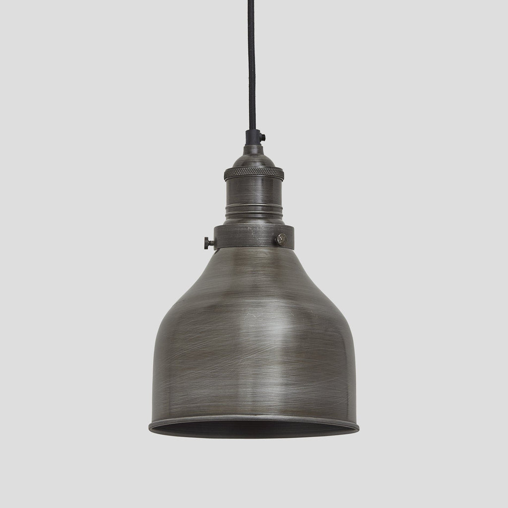 Brooklyn Cone Pendant - 7 Inch - Pewter-Ceiling Lights-Yester Home