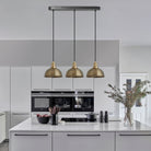 Brooklyn Dome 3 Wire Cluster Lights - 8 inch - Brass-Ceiling Lights-Yester Home