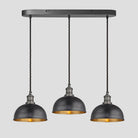 Brooklyn Dome 3 Wire Cluster Lights - 8 inch - Pewter & Brass-Ceiling Lights-Yester Home