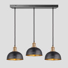 Brooklyn Dome 3 Wire Cluster Lights - 8 inch - Pewter & Brass-Ceiling Lights-Yester Home