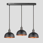 Brooklyn Dome 3 Wire Cluster Lights - 8 inch - Pewter & Copper-Ceiling Lights-Yester Home