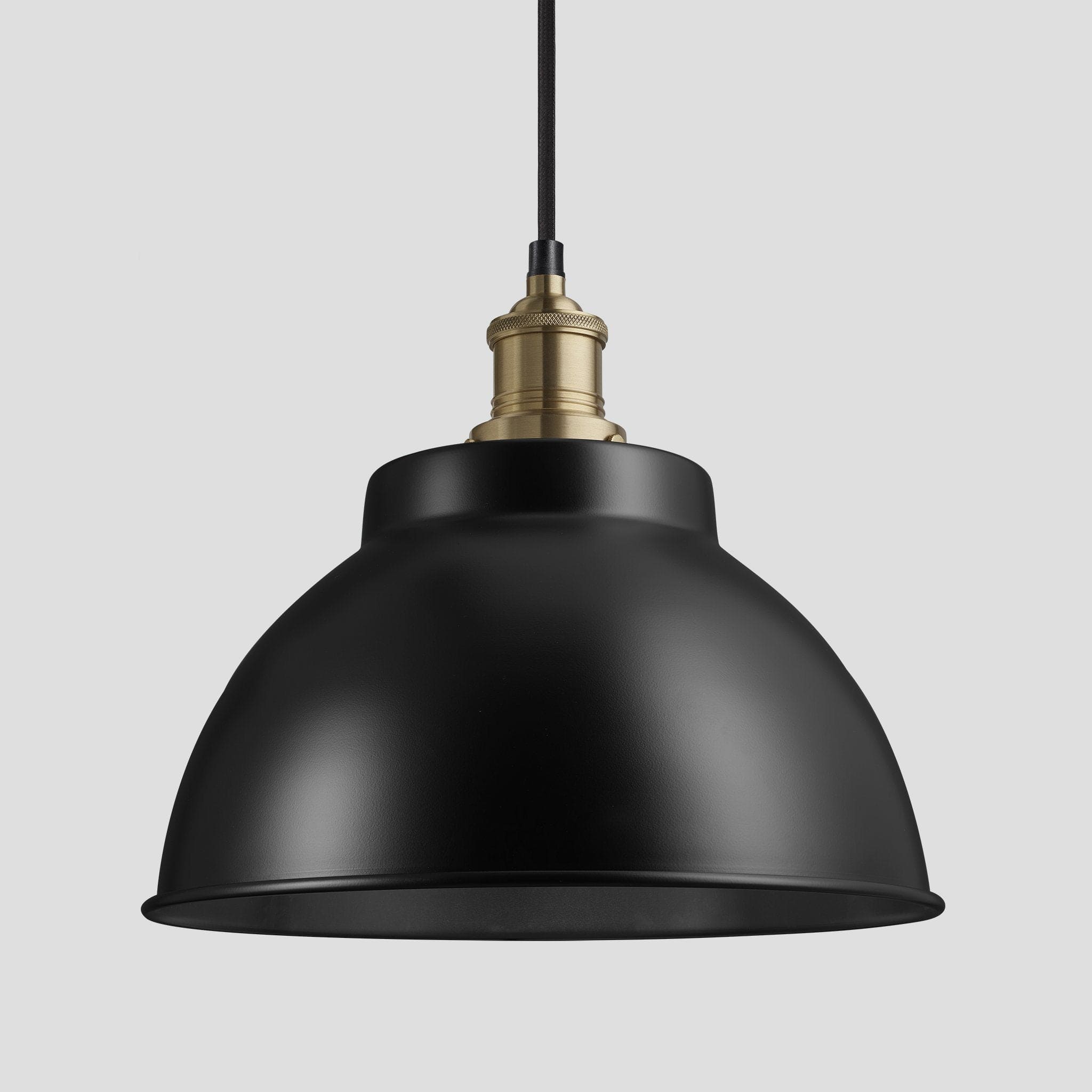 Brooklyn Dome Pendant - 13 Inch - Black-Ceiling Lights-Yester Home