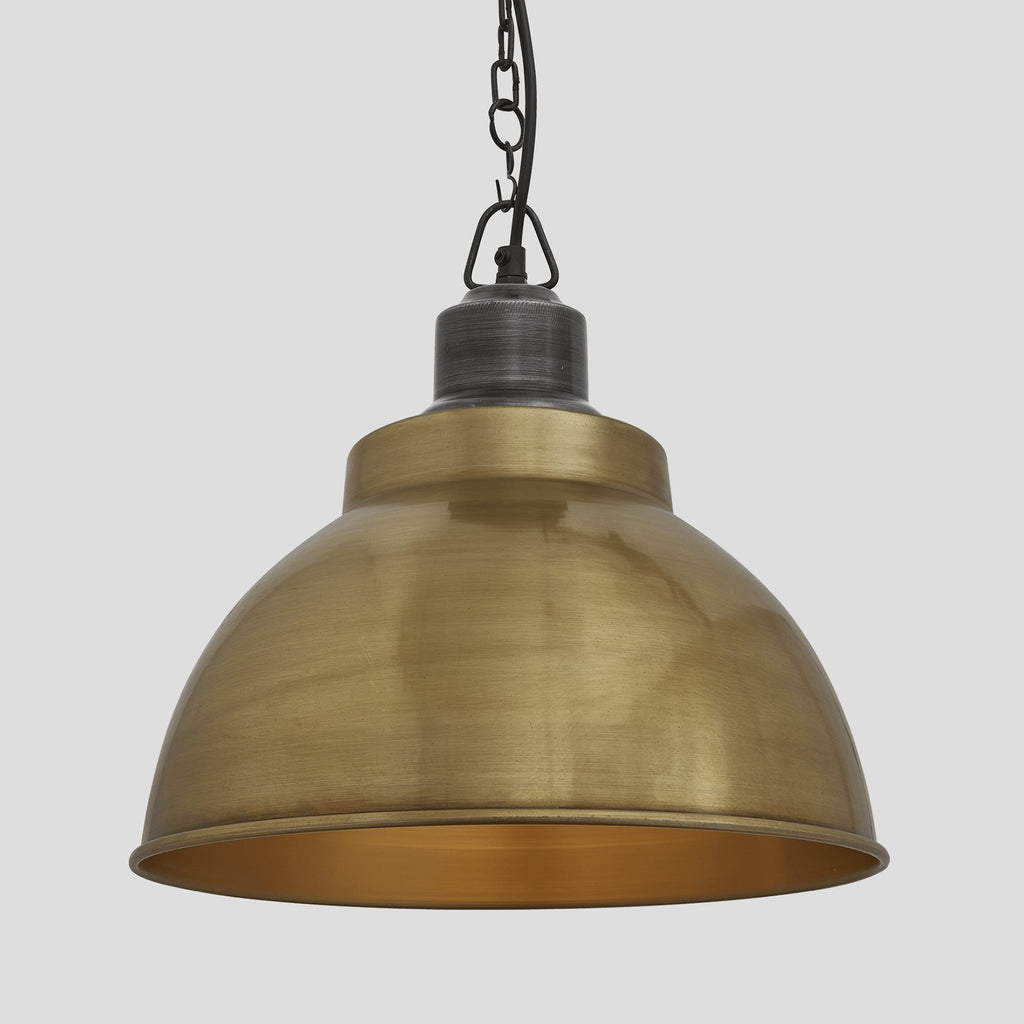 Brooklyn Dome Pendant - 13 Inch - Brass-Ceiling Lights-Yester Home