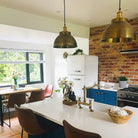 Brooklyn Dome Pendant - 13 Inch - Brass-Ceiling Lights-Yester Home