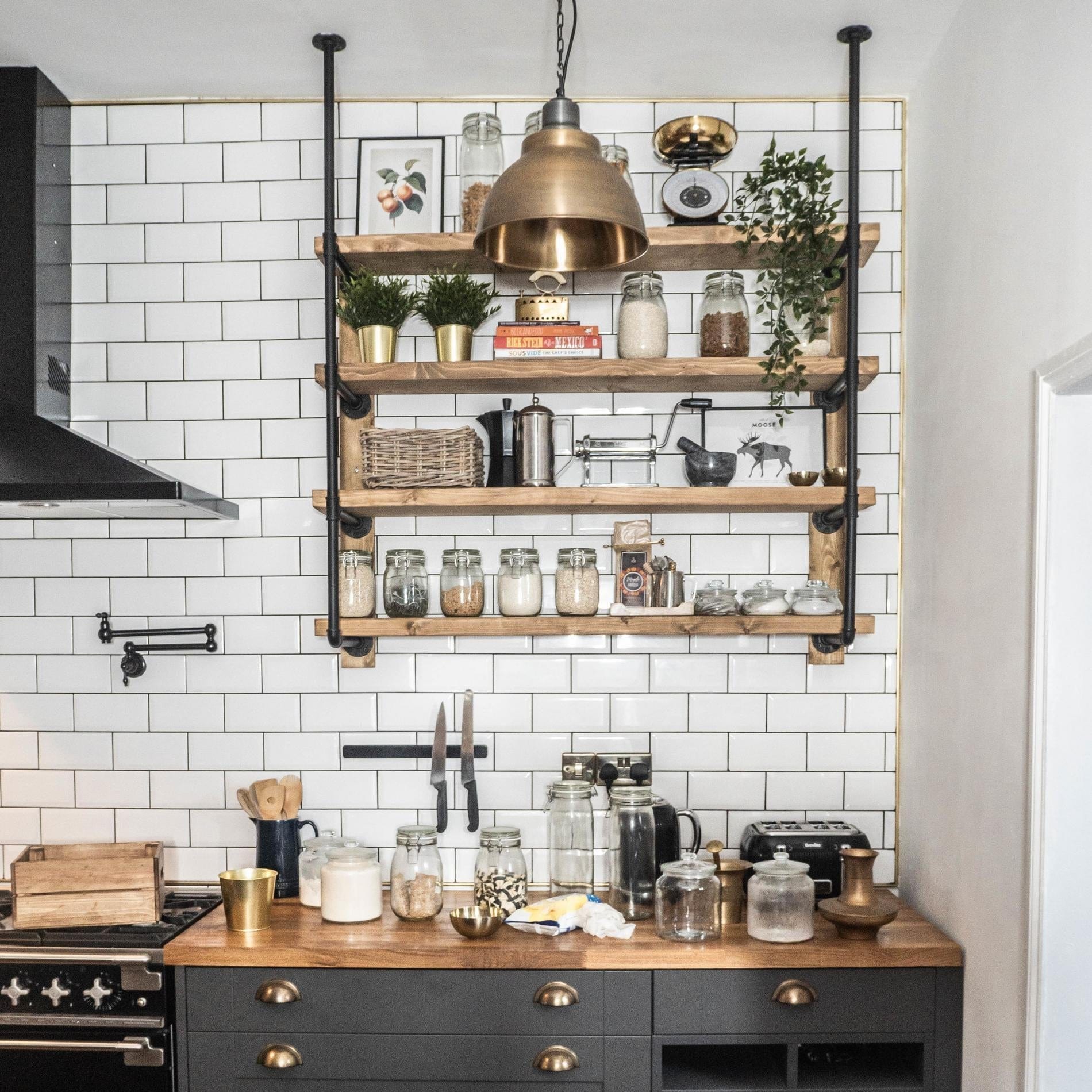 Brooklyn Dome Pendant - 13 Inch - Brass-Ceiling Lights-Yester Home