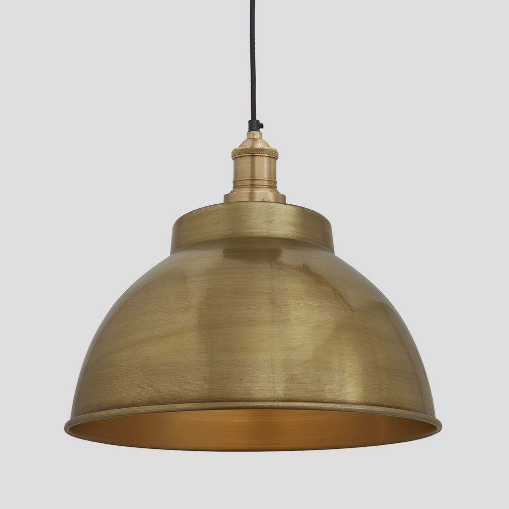 Brooklyn Dome Pendant - 13 Inch - Brass-Ceiling Lights-Yester Home