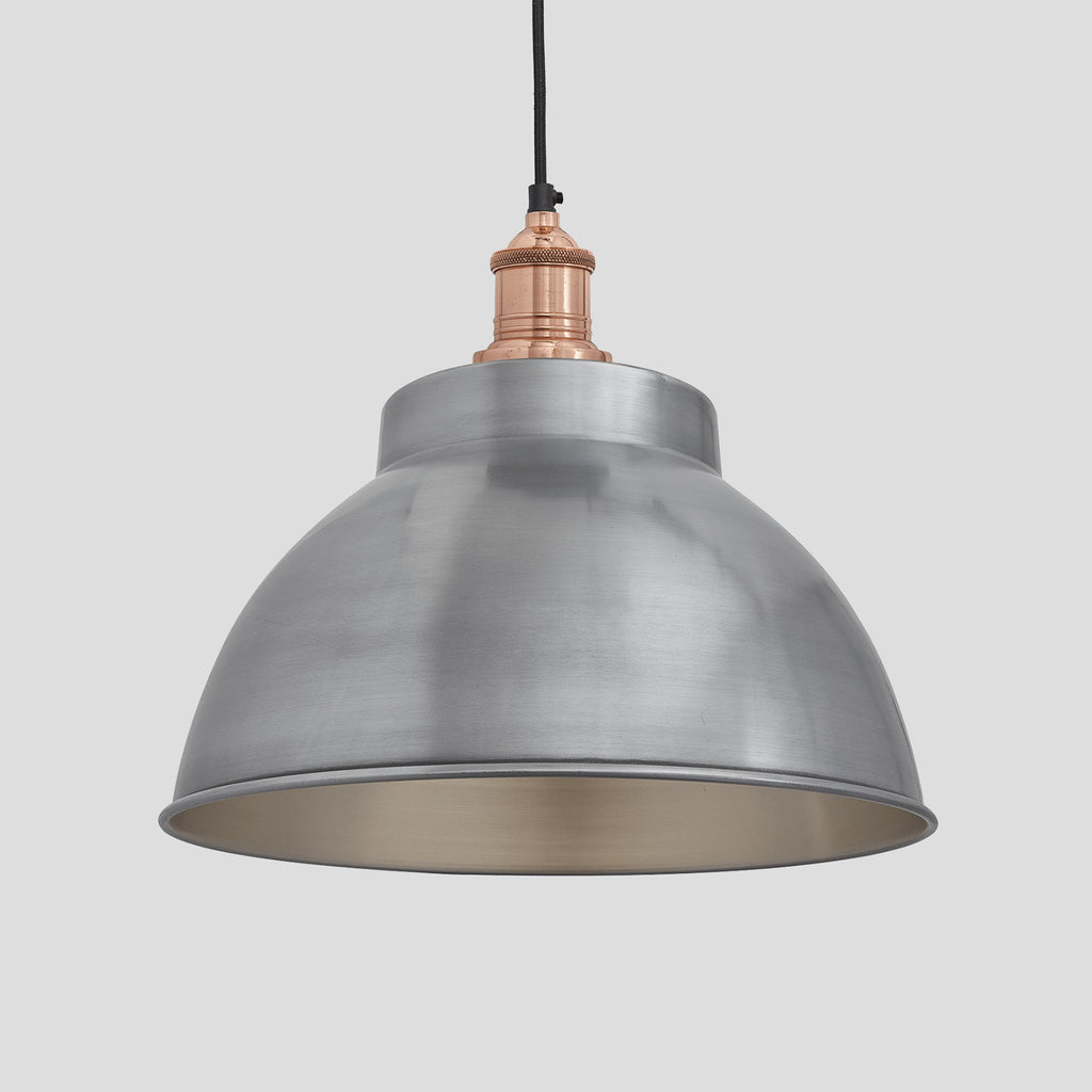 Brooklyn Dome Pendant - 13 Inch - Light Pewter-Ceiling Lights-Yester Home