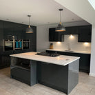 Brooklyn Dome Pendant - 13 Inch - Pewter & Brass-Ceiling Lights-Yester Home