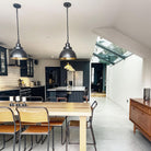 Brooklyn Dome Pendant - 13 Inch - Pewter & Brass-Ceiling Lights-Yester Home
