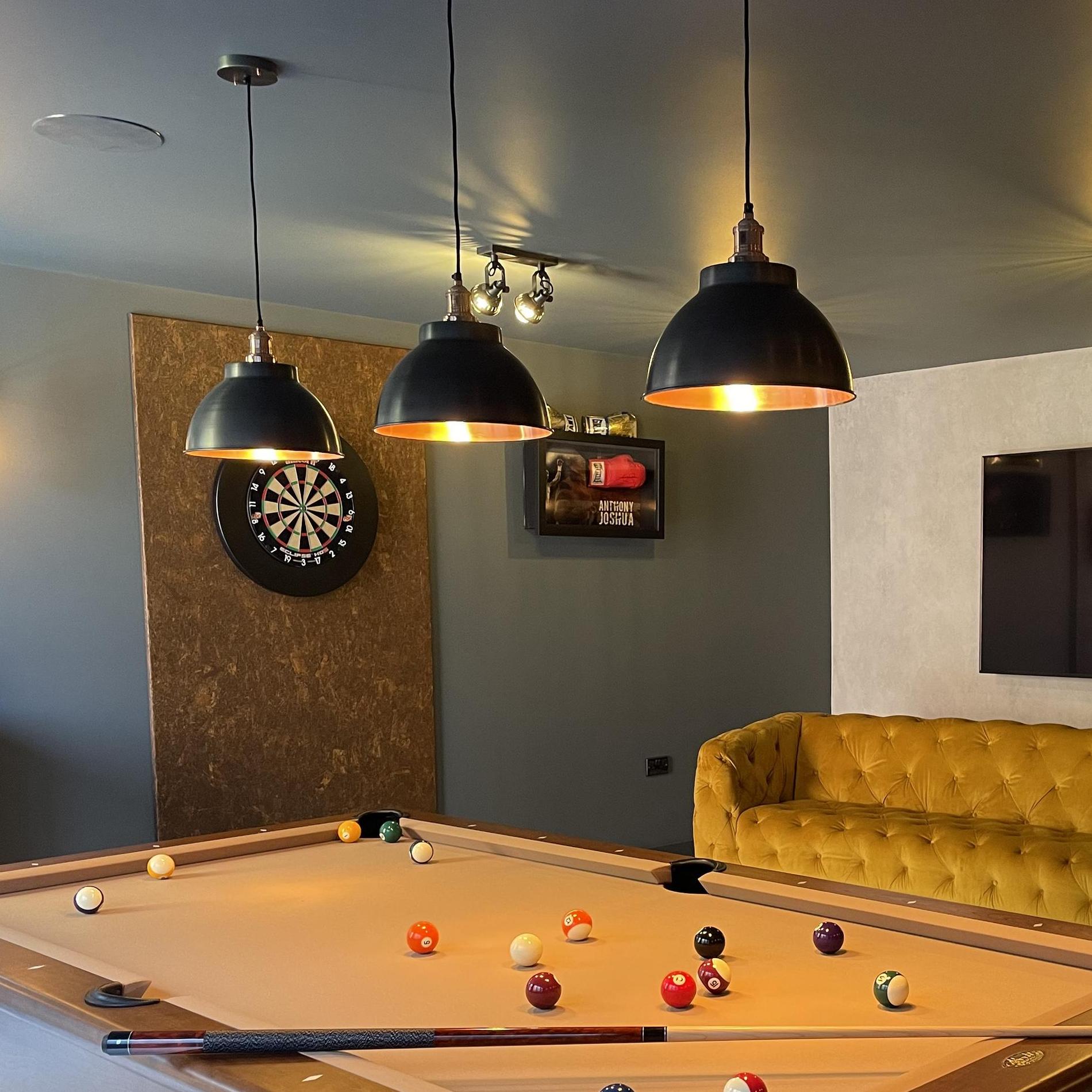 Brooklyn Dome Pendant - 13 Inch - Pewter-Ceiling Lights-Yester Home